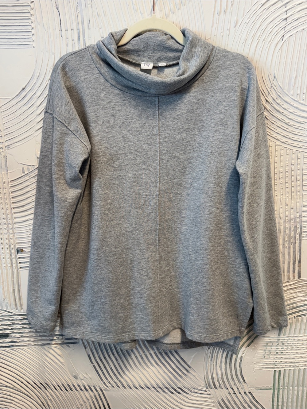 GAP Women's Heather Gray Cowl Funnel Neck Sweater N0578